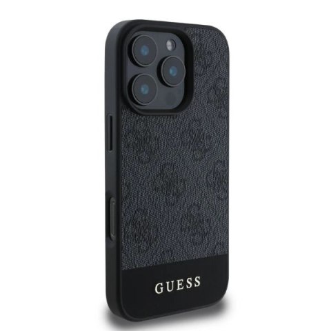 Etui Guess 4G Bottom Stripe na iPhone 16 Pro Max - szare