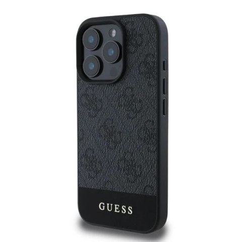 Etui Guess 4G Bottom Stripe na iPhone 16 Pro Max - szare