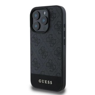 Etui Guess 4G Bottom Stripe na iPhone 16 Pro - szare