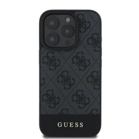 Etui Guess 4G Bottom Stripe na iPhone 16 Pro - szare