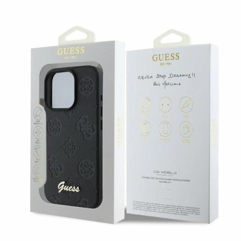 Etui Guess 4G Classic na iPhone 16 Pro - czarne