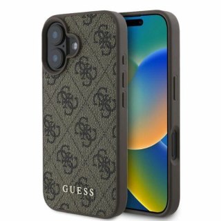 Etui Guess 4G Classic na iPhone 16 - brązowe