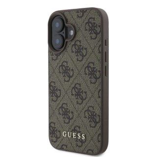Etui Guess 4G Classic na iPhone 16 - brązowe