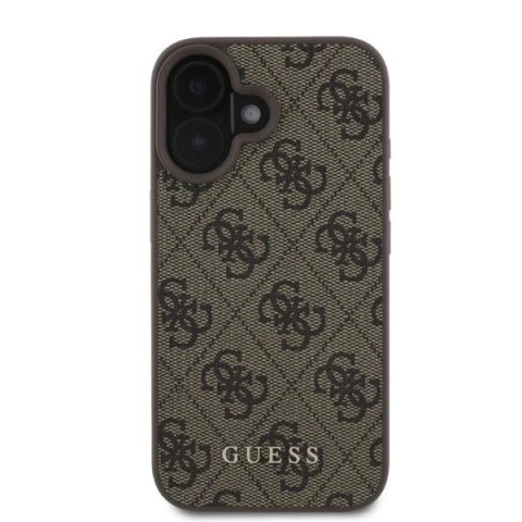 Etui Guess 4G Classic na iPhone 16 - brązowe