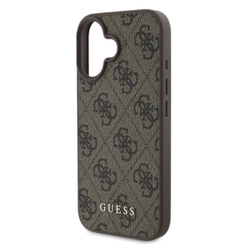 Etui Guess 4G Classic na iPhone 16 - brązowe