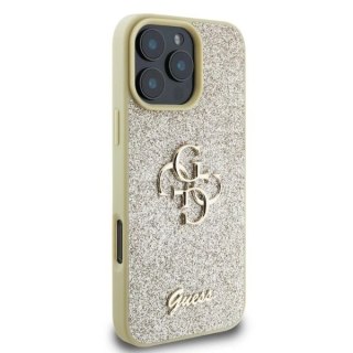 Etui Guess Fixed Glitter Big 4G na iPhone 16 Pro Max - złote