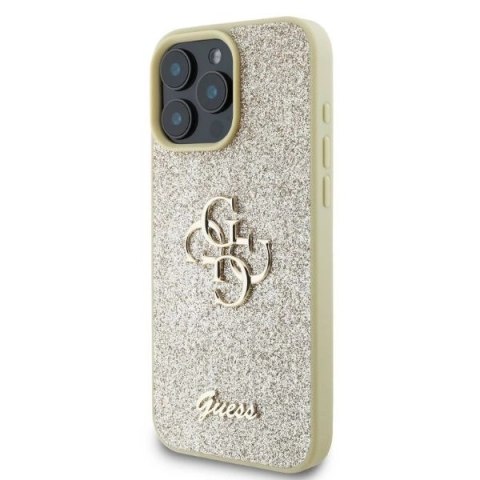 Etui Guess Fixed Glitter Big 4G na iPhone 16 Pro Max - złote