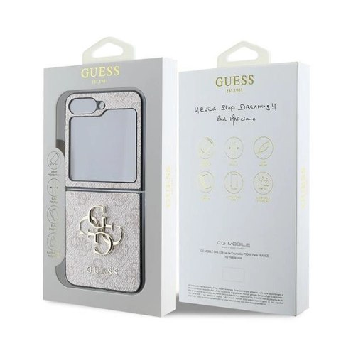 Etui Guess Leather 4G Metal Logo na Samsung Galaxy Z Flip 6 - różowe
