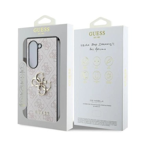 Etui Guess Leather 4G Metal Logo na Samsung Galaxy Z Fold 6 - różowe