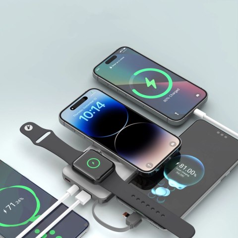 CHOETECH 10000mAh LED display power bank with Type-c and lightning port cable with magnetic wireless charger for Mobile and watc CHOETECH 10000mAh LED display power bank with Type-c and lightning port cable with magnetic wireless charger for Mobile and watc