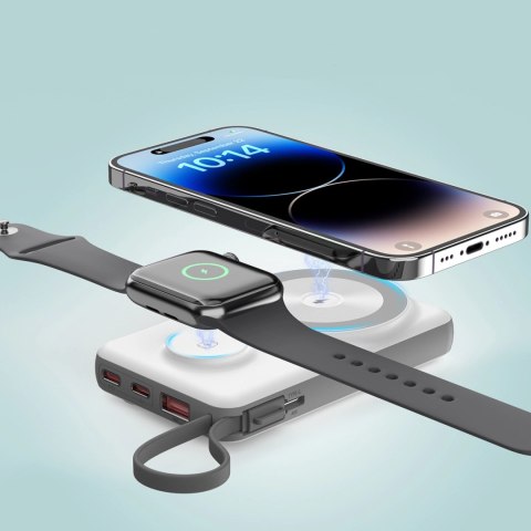 CHOETECH 10000mAh LED display power bank with Type-c and lightning port cable with magnetic wireless charger for Mobile and watc CHOETECH 10000mAh LED display power bank with Type-c and lightning port cable with magnetic wireless charger for Mobile and watc