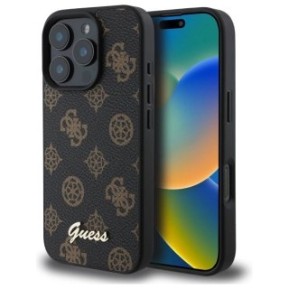 Etui Guess Peony Script MagSafe na iPhone 16 Pro Max - czarne