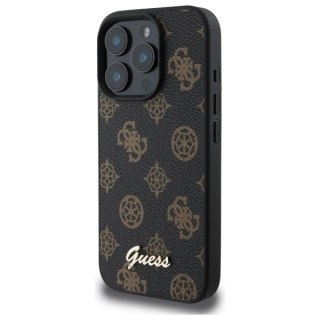 Etui Guess Peony Script MagSafe na iPhone 16 Pro Max - czarne