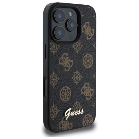 Etui Guess Peony Script MagSafe na iPhone 16 Pro Max - czarne