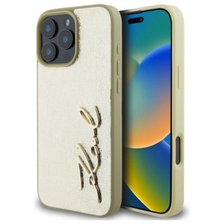 Etui Karl Lagerfeld Metal Signature na iPhone 16 Pro Max - złote
