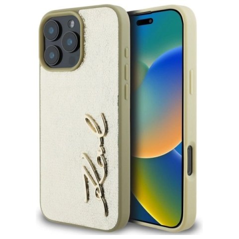 Etui Karl Lagerfeld Metal Signature na iPhone 16 Pro Max - złote