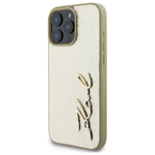Etui Karl Lagerfeld Metal Signature na iPhone 16 Pro Max - złote