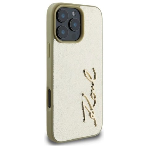 Etui Karl Lagerfeld Metal Signature na iPhone 16 Pro Max - złote