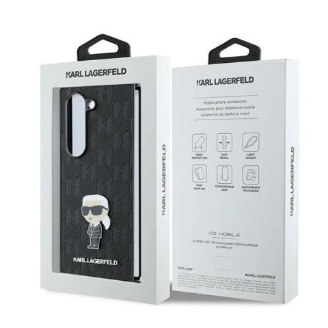 Etui Karl Lagerfeld Saffiano Ikonik Pin na Samsung Galaxy Z Fold 6 - czarne Etui Karl Lagerfeld Saffiano Ikonik Pin na Samsung Galaxy Z Fold 6 - czarne