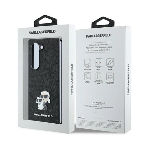 Etui Karl Lagerfeld Saffiano Metal Pin na Samsung Galaxy Z Fold 6 - czarne Etui Karl Lagerfeld Saffiano Metal Pin na Samsung Galaxy Z Fold 6 - czarne