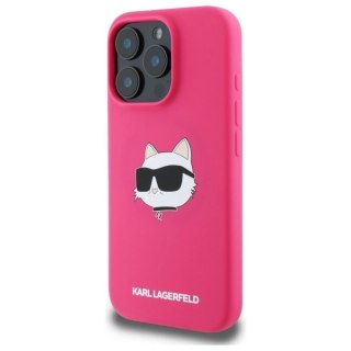 Etui Karl Lagerfeld Silicone Choupette Head MagSafe na iPhone 16 Pro - różowe