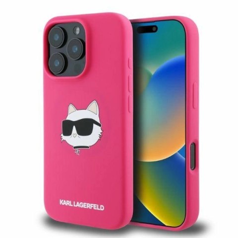 Etui Karl Lagerfeld Silicone Choupette Head Print MagSafe na iPhone 16 Pro Max - fuksja Etui Karl Lagerfeld Silicone Choupette Head Print MagSafe na iPhone 16 Pro Max - fuksja