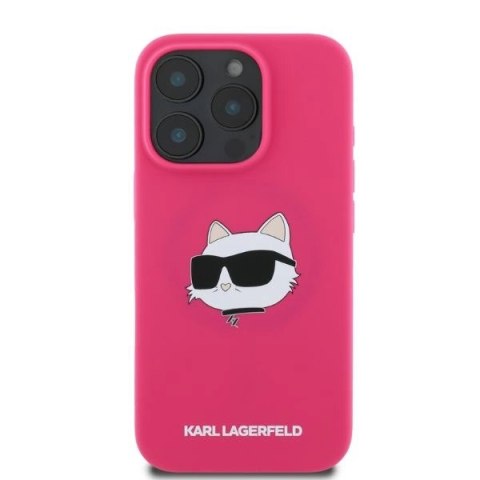 Etui Karl Lagerfeld Silicone Choupette Head Print MagSafe na iPhone 16 Pro Max - fuksja Etui Karl Lagerfeld Silicone Choupette Head Print MagSafe na iPhone 16 Pro Max - fuksja