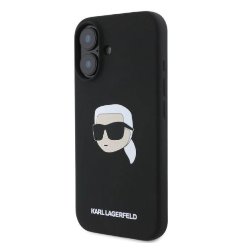 Etui Karl Lagerfeld Silicone Karl Head Print MagSafe na iPhone 16 - czarne Etui Karl Lagerfeld Silicone Karl Head Print MagSafe na iPhone 16 - czarne