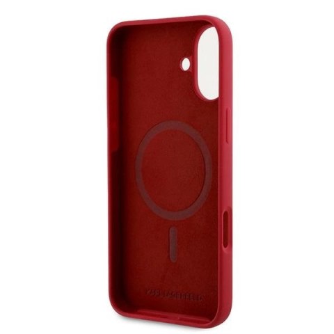 Etui Karl Lagerfeld Silicone Karl&Choupette Heads Ring MagSafe na iPhone 16 Plus - czerwone Etui Karl Lagerfeld Silicone Karl&Choupette Heads Ring MagSafe na iPhone 16 Plus - czerwone