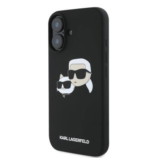 Etui Karl Lagerfeld Silicone nauble Heads Print MagSafe na iPhone 16 Plus - czarne