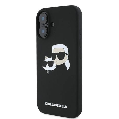 Etui Karl Lagerfeld Silicone nauble Heads Print MagSafe na iPhone 16 Plus - czarne Etui Karl Lagerfeld Silicone nauble Heads Print MagSafe na iPhone 16 Plus - czarne