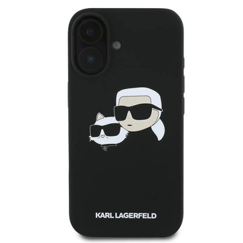 Etui Karl Lagerfeld Silicone nauble Heads Print MagSafe na iPhone 16 Plus - czarne Etui Karl Lagerfeld Silicone nauble Heads Print MagSafe na iPhone 16 Plus - czarne