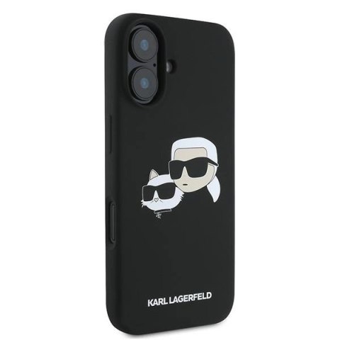 Etui Karl Lagerfeld Silicone nauble Heads Print MagSafe na iPhone 16 Plus - czarne Etui Karl Lagerfeld Silicone nauble Heads Print MagSafe na iPhone 16 Plus - czarne