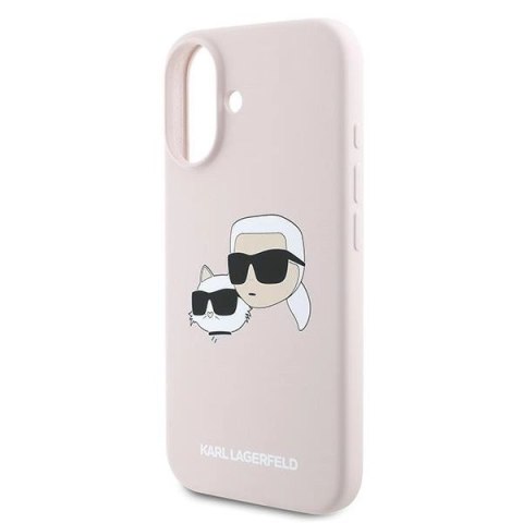 Etui Karl Lagerfeld Silicone nauble Heads Print MagSafe na iPhone 16 Plus - różowe Etui Karl Lagerfeld Silicone nauble Heads Print MagSafe na iPhone 16 Plus - różowe