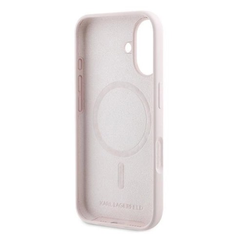 Etui Karl Lagerfeld Silicone nauble Heads Print MagSafe na iPhone 16 Plus - różowe Etui Karl Lagerfeld Silicone nauble Heads Print MagSafe na iPhone 16 Plus - różowe
