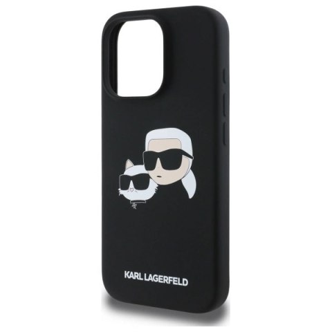 Etui Karl Lagerfeld Silicone nauble Heads Print MagSafe na iPhone 16 Pro - czarne