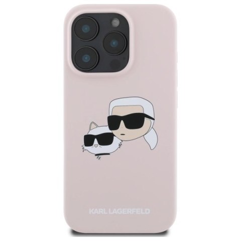 Etui Karl Lagerfeld Silicone nauble Heads Print MagSafe na iPhone 16 Pro - różowe Etui Karl Lagerfeld Silicone nauble Heads Print MagSafe na iPhone 16 Pro - różowe