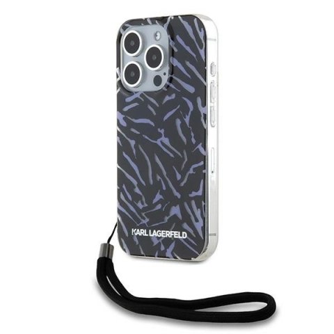 Etui Karl Lagerfeld Zebra With Cord na iPhone 15 Pro Max - fioletowe Etui Karl Lagerfeld Zebra With Cord na iPhone 15 Pro Max - fioletowe