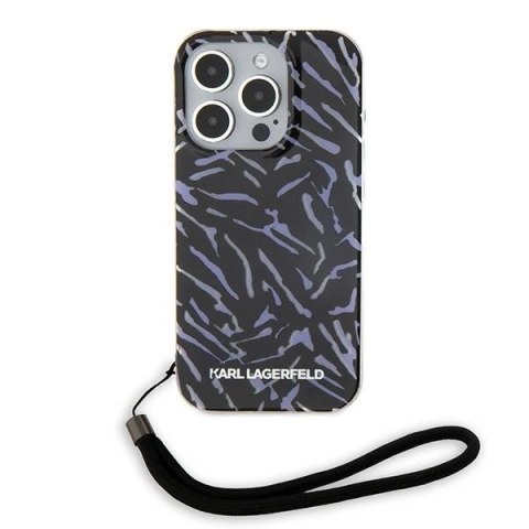 Etui Karl Lagerfeld Zebra With Cord na iPhone 15 Pro Max - fioletowe Etui Karl Lagerfeld Zebra With Cord na iPhone 15 Pro Max - fioletowe
