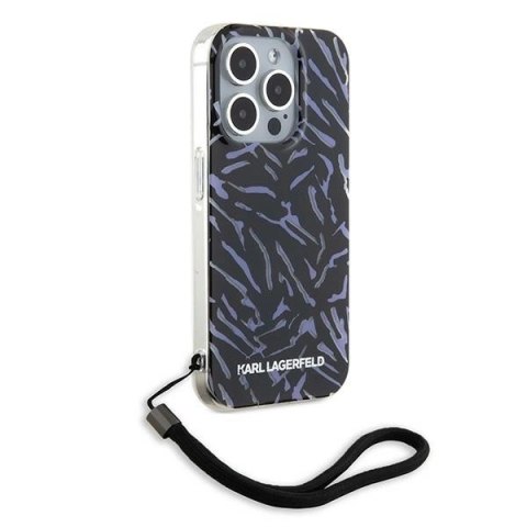 Etui Karl Lagerfeld Zebra With Cord na iPhone 15 Pro Max - fioletowe Etui Karl Lagerfeld Zebra With Cord na iPhone 15 Pro Max - fioletowe