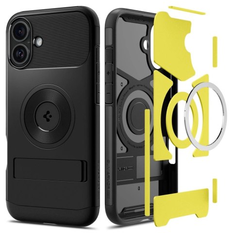 Etui Spigen Slim Armor MagSafe na iPhone 16 - czarne Etui Spigen Slim Armor MagSafe na iPhone 16 - czarne