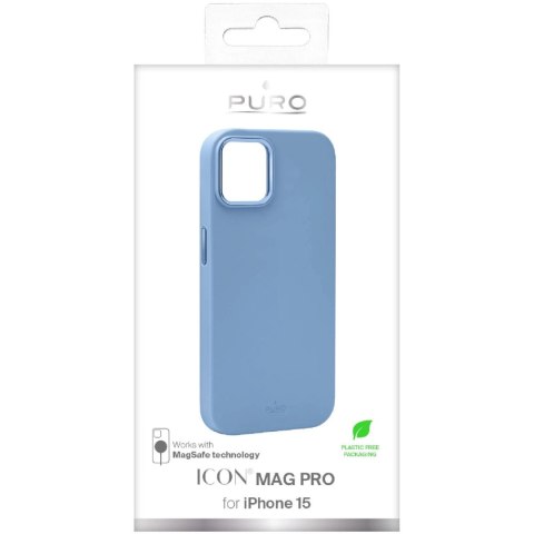 Etui silikonowe Puro Icon Mag Pro MagSafe do iPhone 15 - jasnoniebieskie