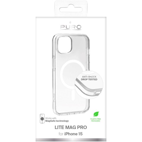Etui silikonowe Puro Lite Mag Pro MagSafe do iPhone 15 - przezroczyste