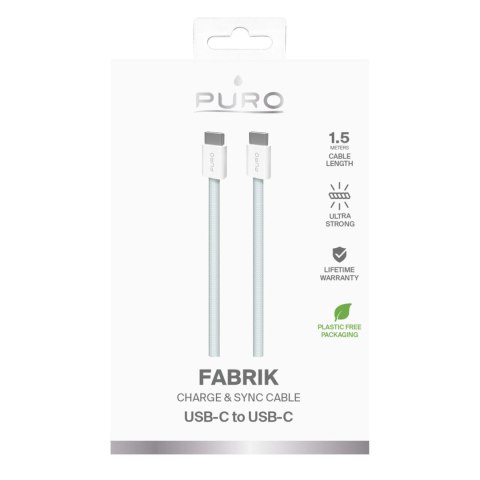 Kabel Puro Fabrik USB-C - USB-C 1,5m 60W 480mbps - niebieski Kabel Puro Fabrik USB-C - USB-C 1,5m 60W 480mbps - niebieski