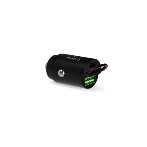 Ładowarka samochodowa Puro Mini 30W Power Delivery USB-C USB-A - czarna
