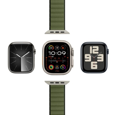 Pasek nylonowy Puro Extreme do Apple Watch 42 / 44 / 45 / 49 mm - ciemnozielony
