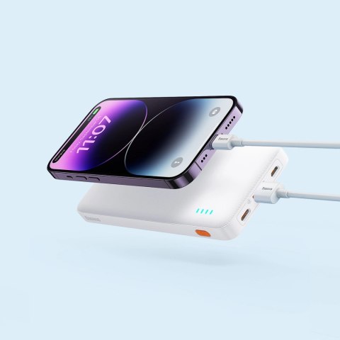 Powerbank Baseus Airpow 20W 10000mAh z kablem Baseus Simple Series USB-A - USB-C 30 cm - biały Powerbank Baseus Airpow 20W 10000mAh z kablem Baseus Simple Series USB-A - USB-C 30 cm - biały