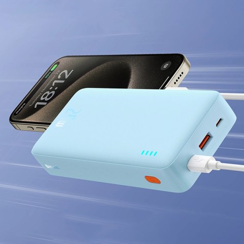 Powerbank Baseus Airpow 20W 20000mAh z białym kablem Baseus Simple Series USB-A - USB-C 50cm - niebieski Powerbank Baseus Airpow 20W 20000mAh z białym kablem Baseus Simple Series USB-A - USB-C 50cm - niebieski