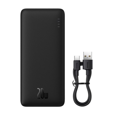 Powerbank Baseus Airpow 20W 20000mAh z kablem Baseus Simple Series USB-A - USB-C 50cm - czarny Powerbank Baseus Airpow 20W 20000mAh z kablem Baseus Simple Series USB-A - USB-C 50cm - czarny