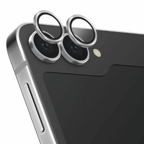 Szkło hartowane UNIQ Optix Auminium na obiektyw z aplikatorem na Samsung Galaxy Z Flip 6 - białe Szkło hartowane UNIQ Optix Auminium na obiektyw z aplikatorem na Samsung Galaxy Z Flip 6 - białe